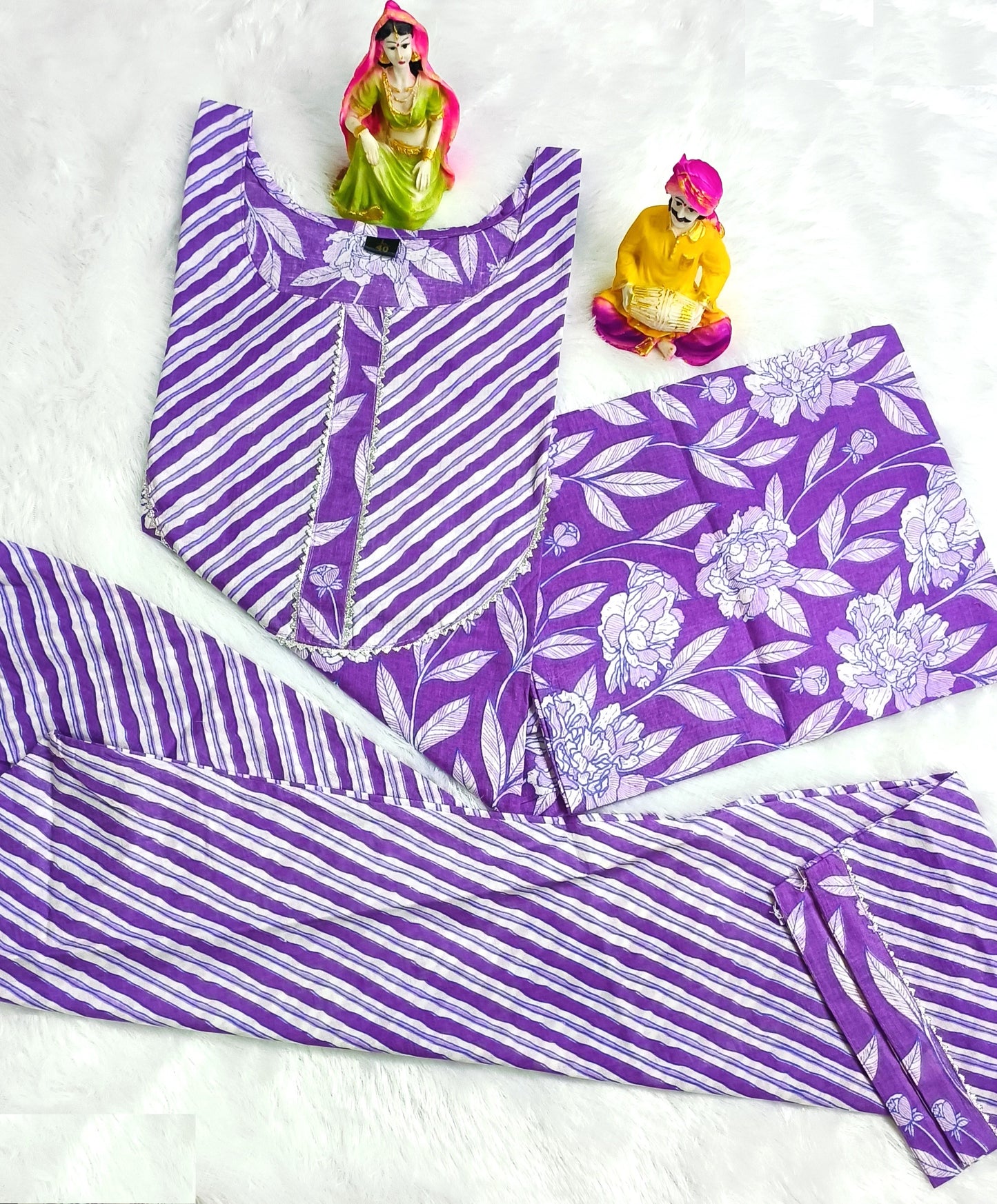 Women Pure Cotton Kurti Pant Set