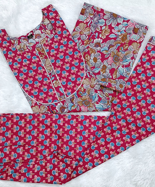 Women Pure Cotton Kurti Pant Set
