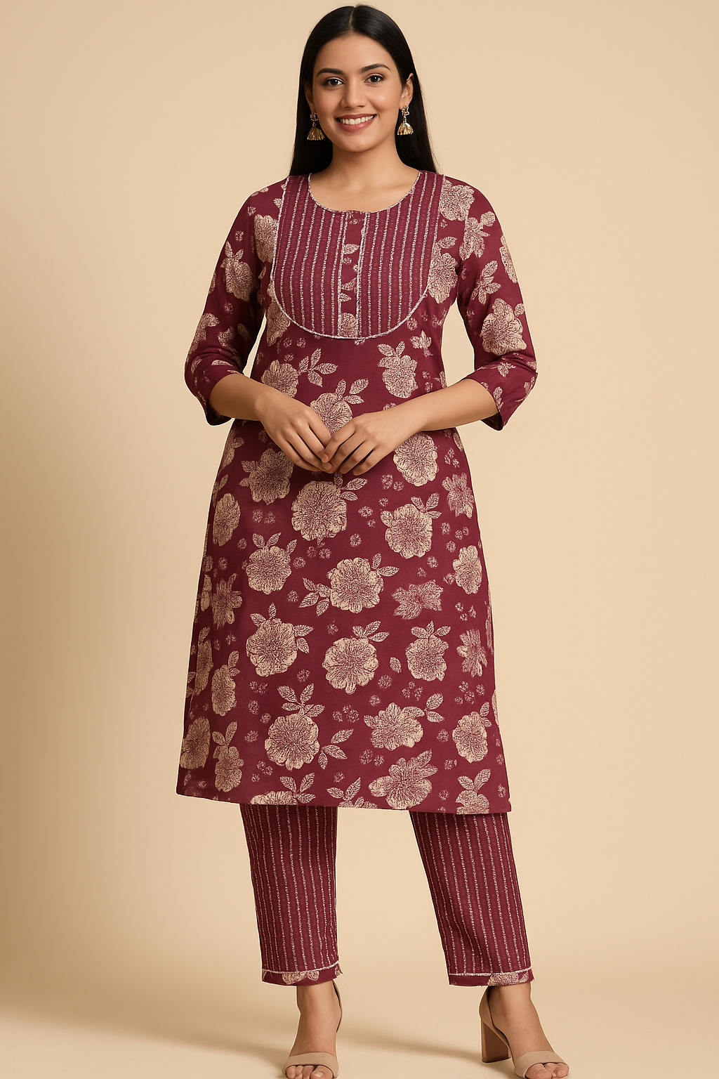 Women Pure Cotton Kurti Pant Set
