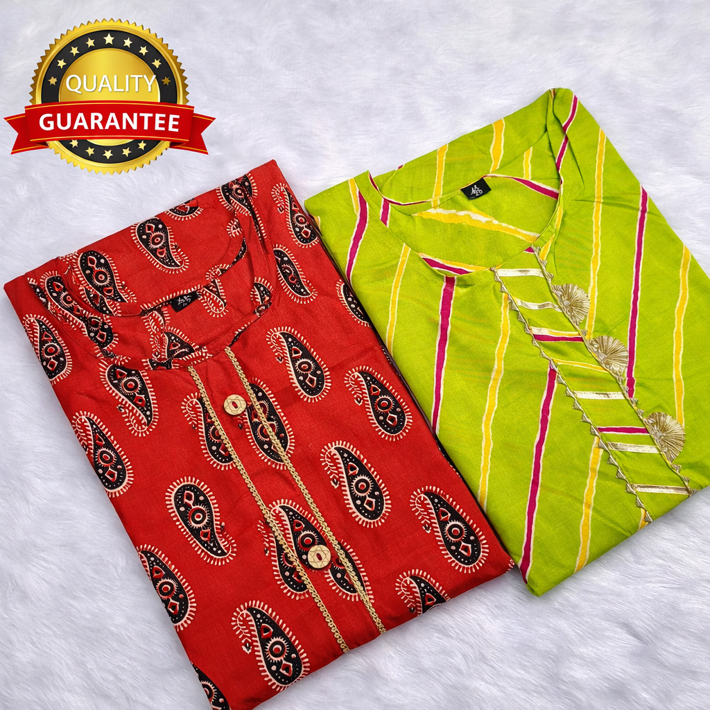 PACK OF 2 PURE COTTON KURTIS