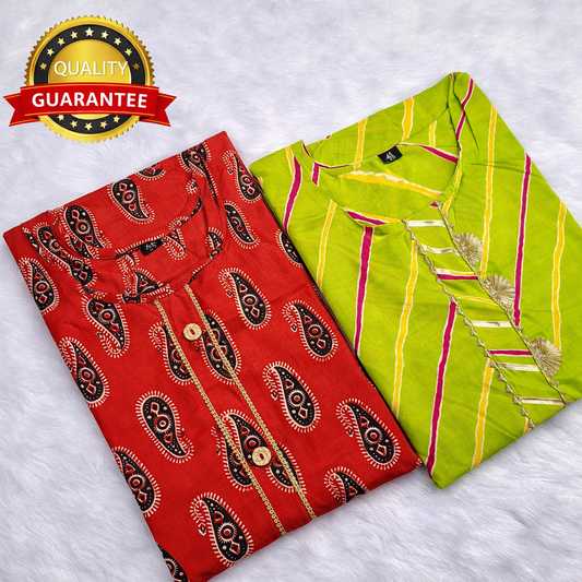 PACK OF 2 PURE COTTON KURTIS