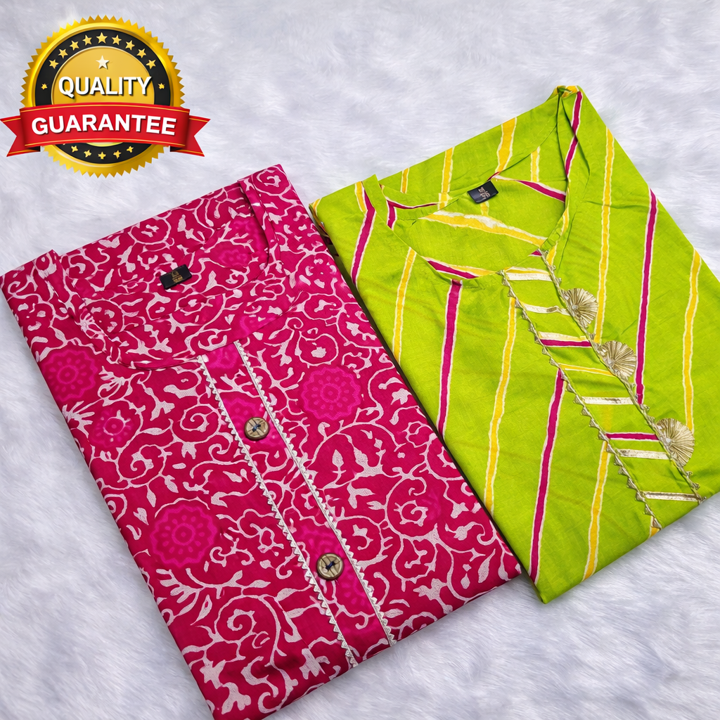 PACK OF 2 PURE COTTON KURTIS