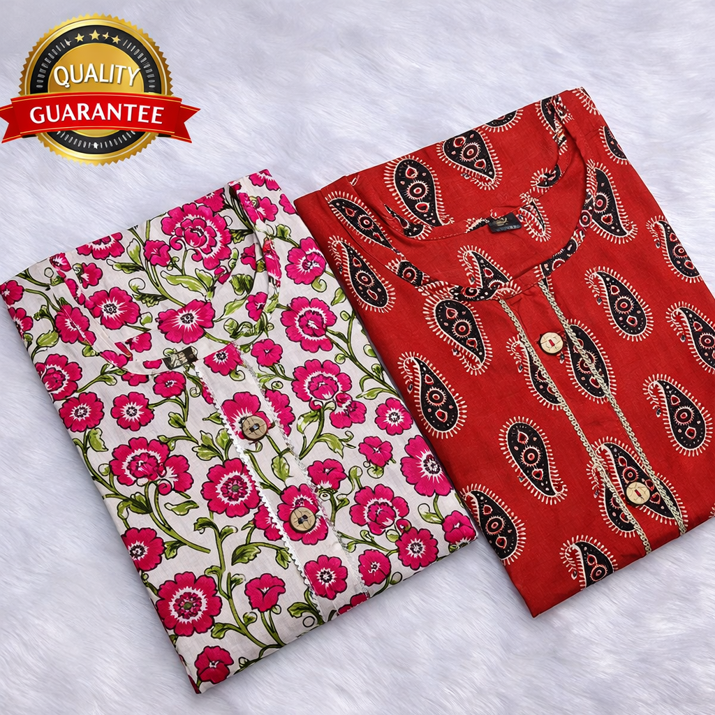 PACK OF 2 PURE COTTON KURTIS
