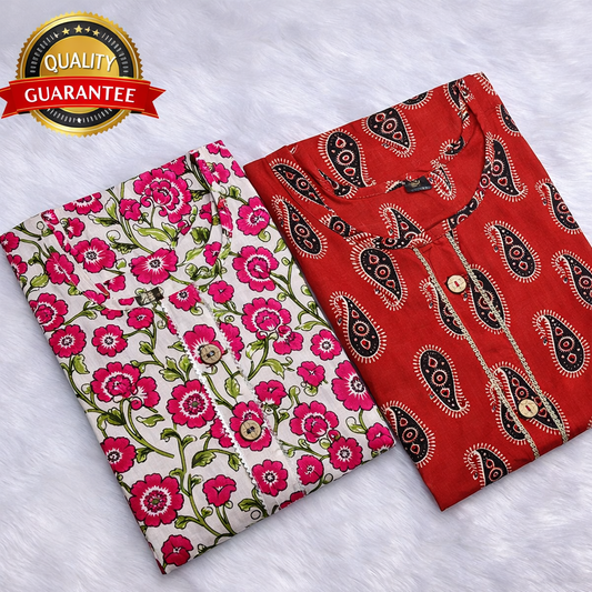 PACK OF 2 PURE COTTON KURTIS