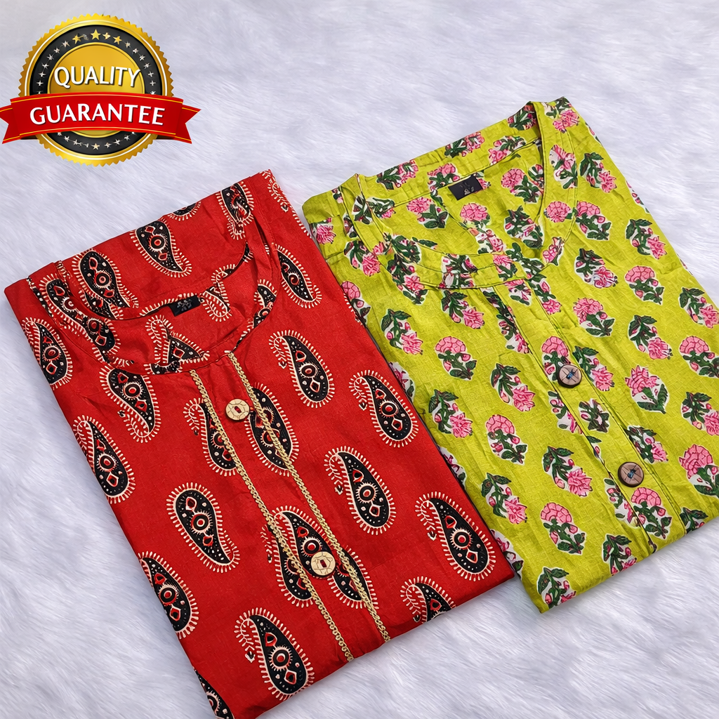 PACK OF 2 PURE COTTON KURTIS