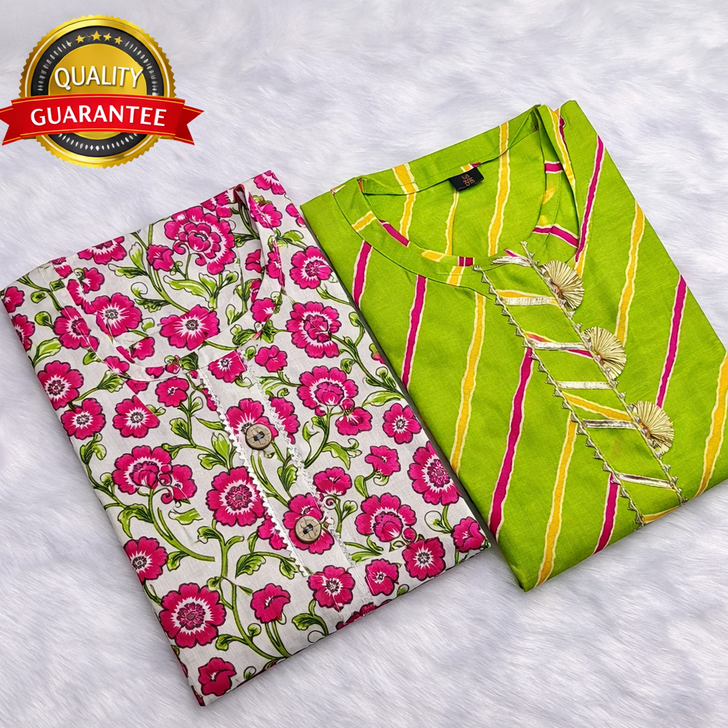 PACK OF 2 PURE COTTON KURTIS