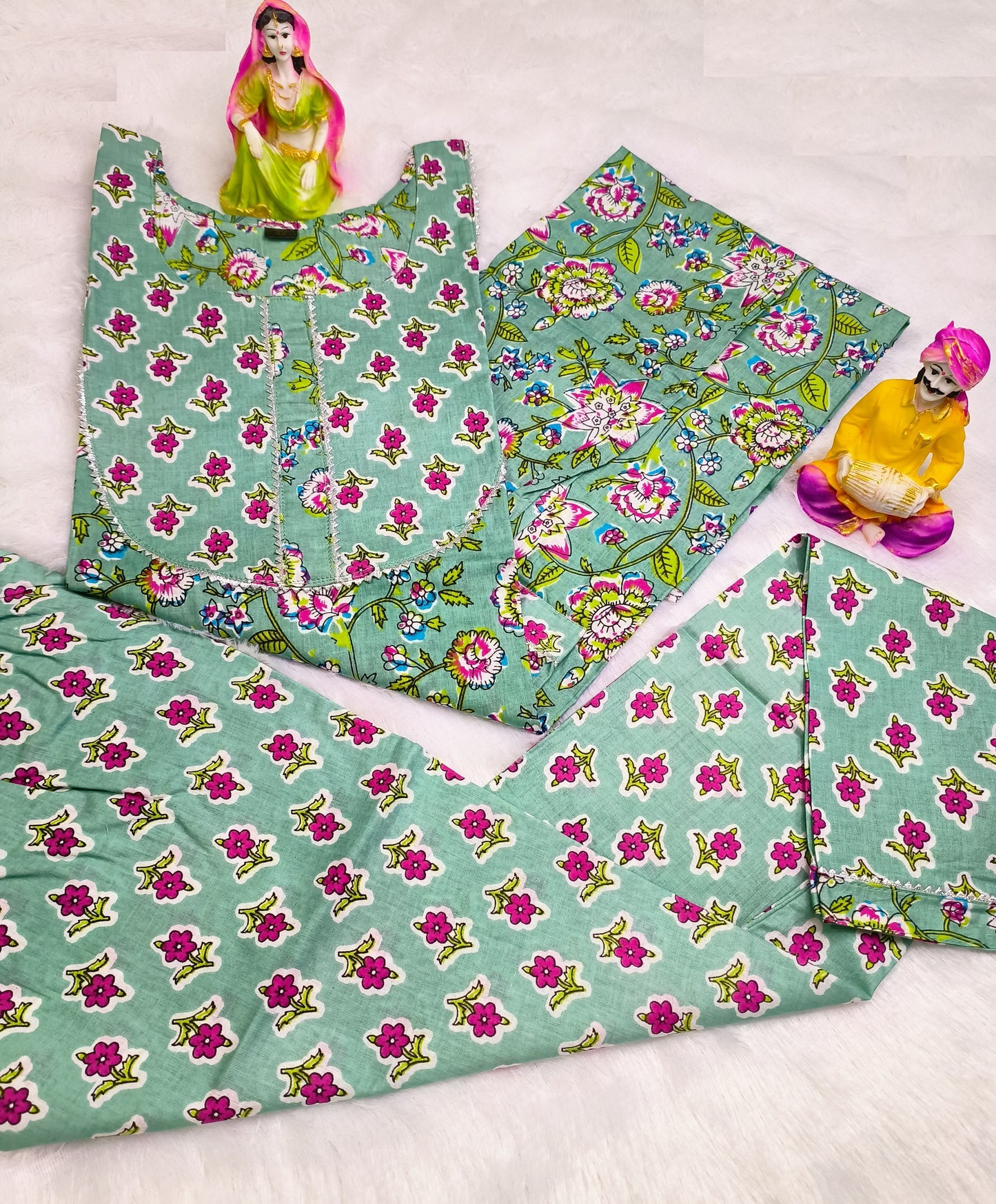 Women Pure Cotton Kurti Pant Set