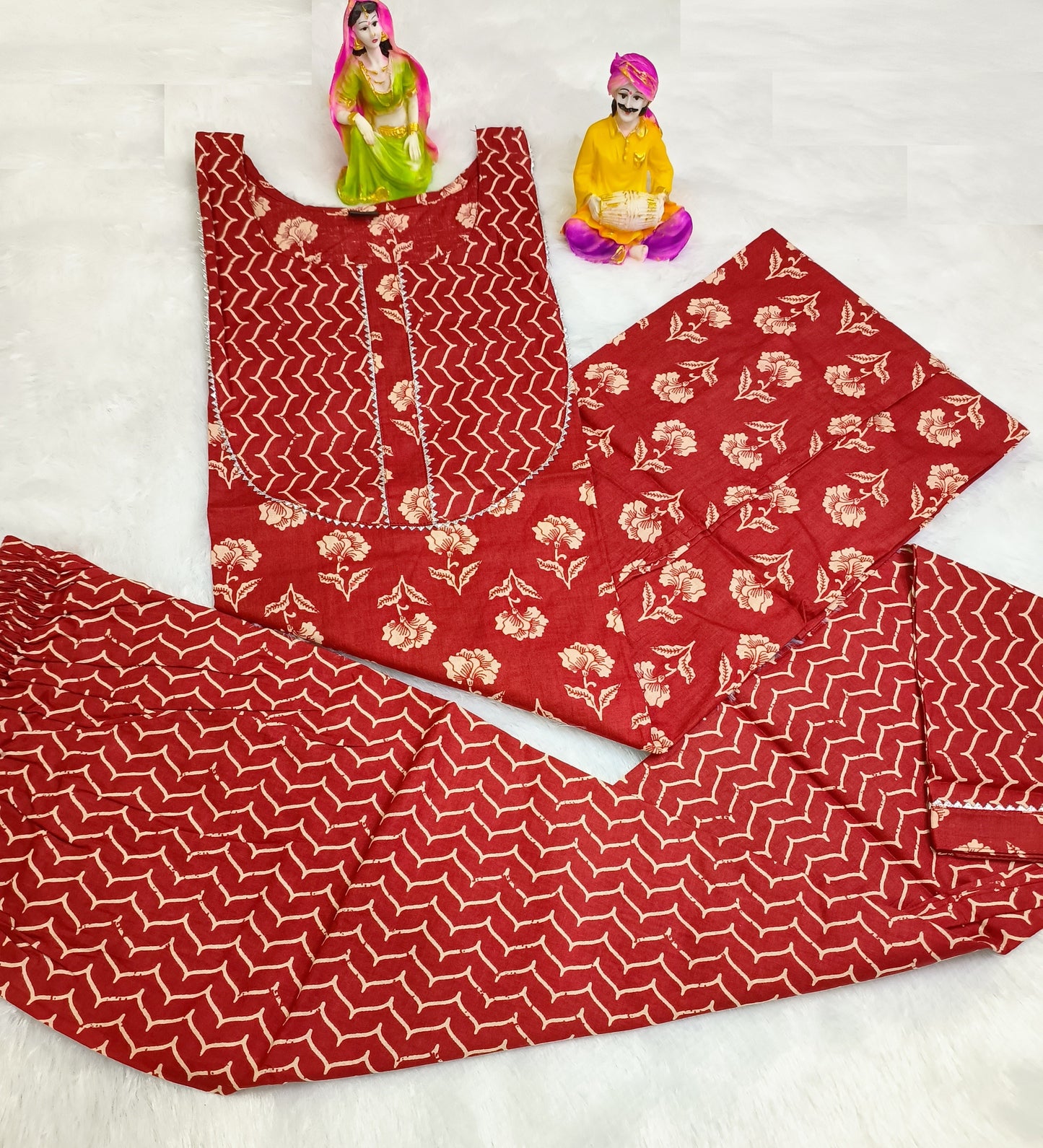 Women Pure Cotton Kurti Pant Set