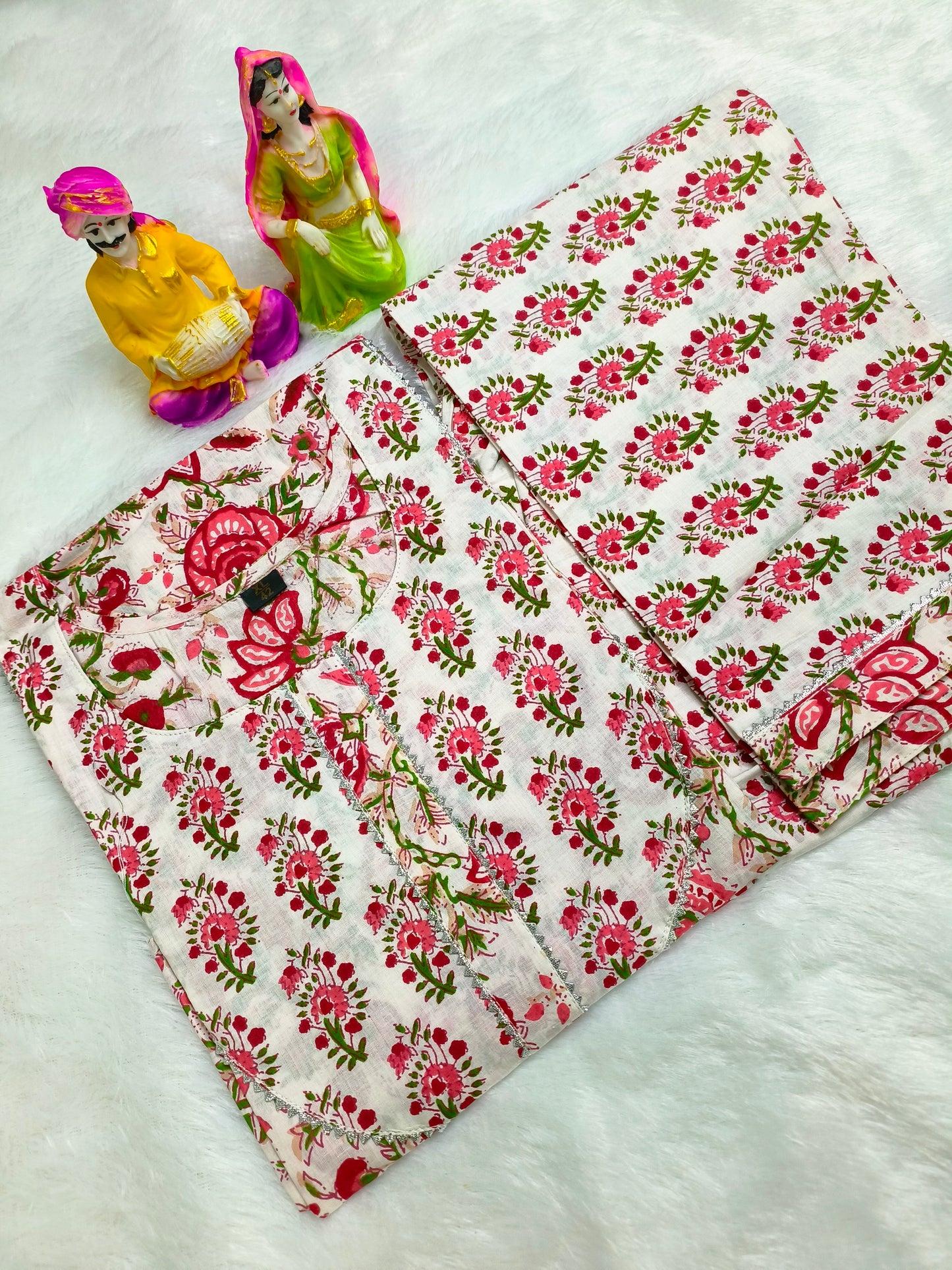 Women Pure Cotton Kurti Pant Set