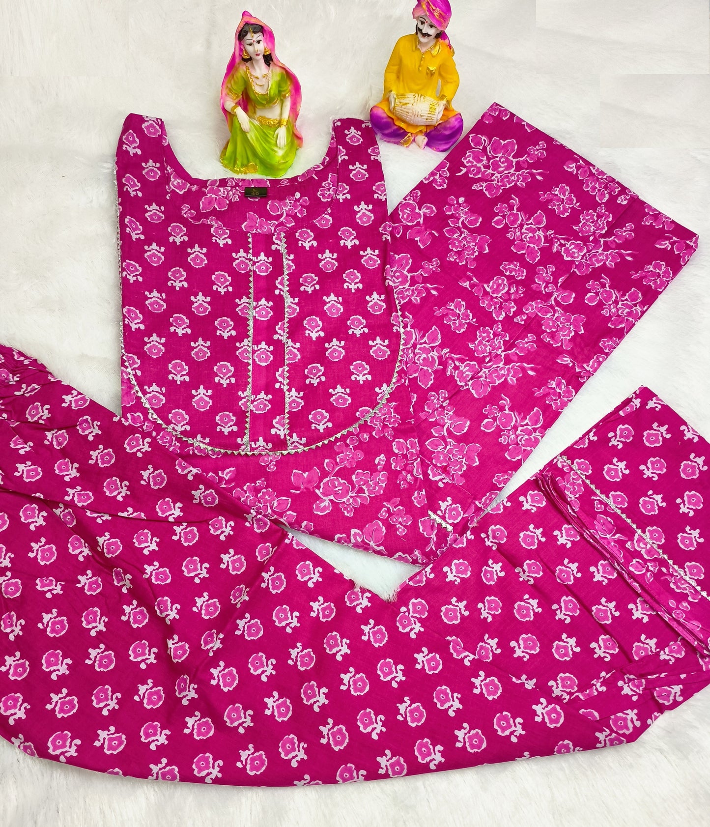 Women Pure Cotton Kurti Pant Set