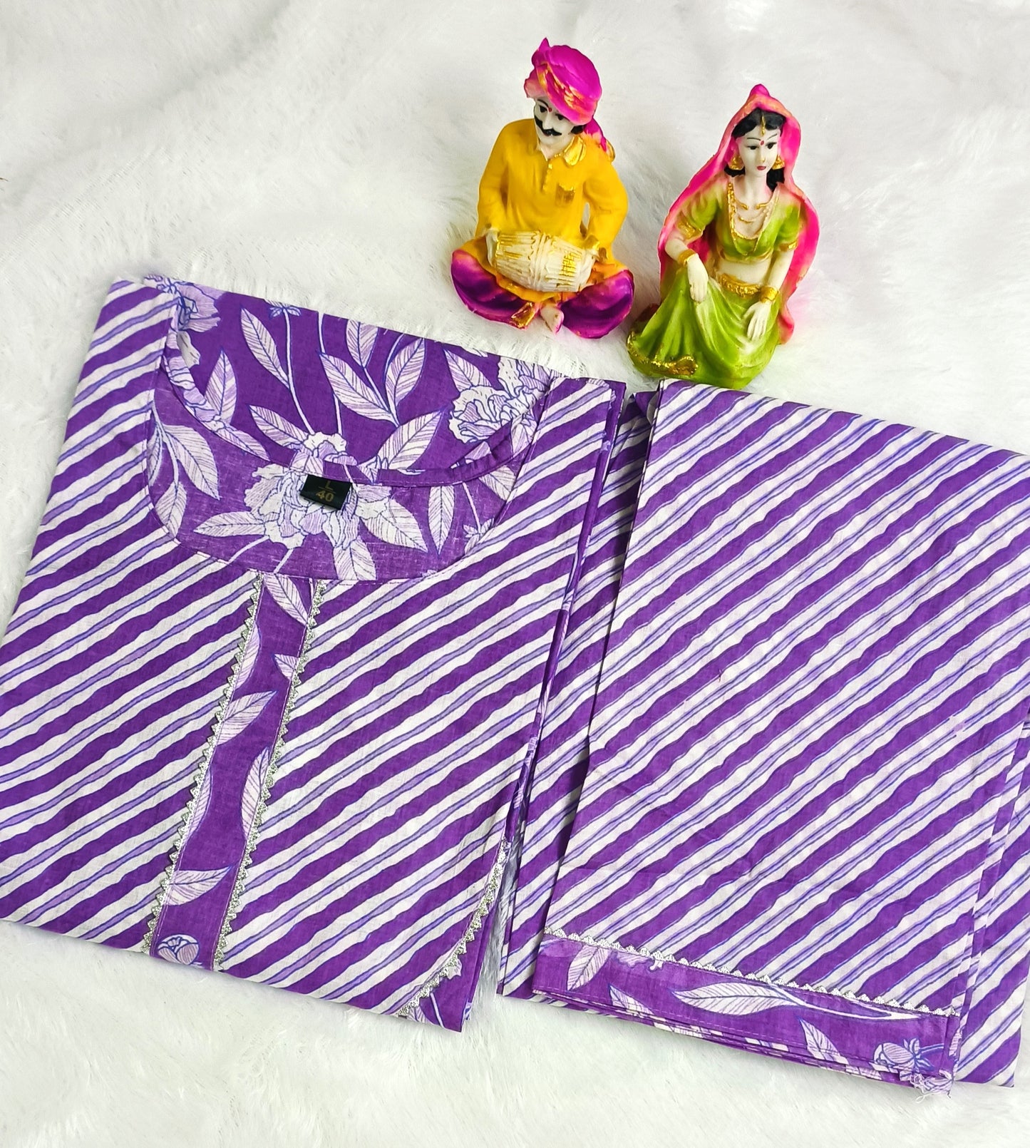 Women Pure Cotton Kurti Pant Set