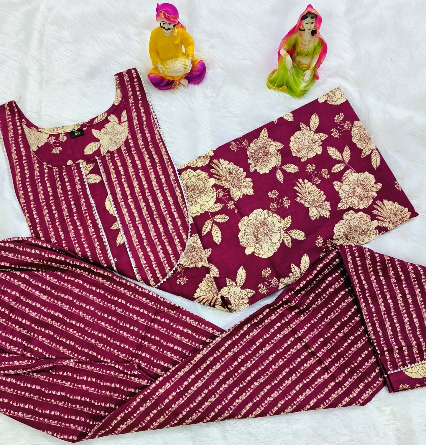 Women Pure Cotton Kurti Pant Set