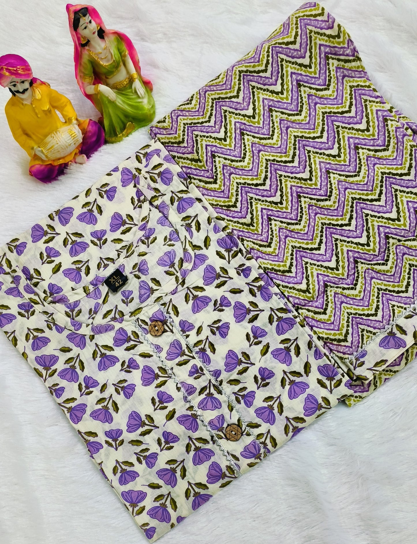 Women Pure Cotton Kurti Pant Set