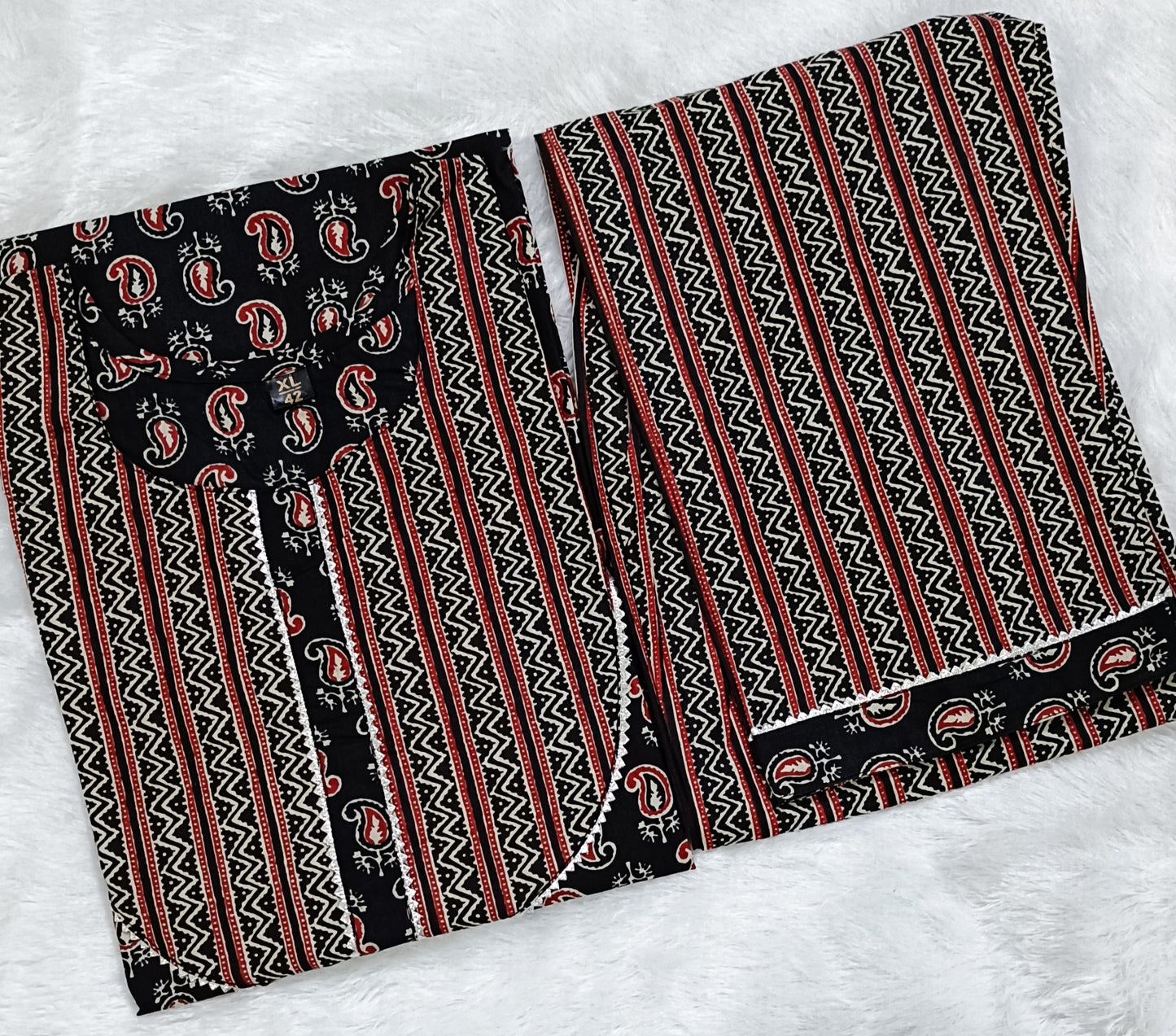 Women Pure Cotton Kurti Pant Set